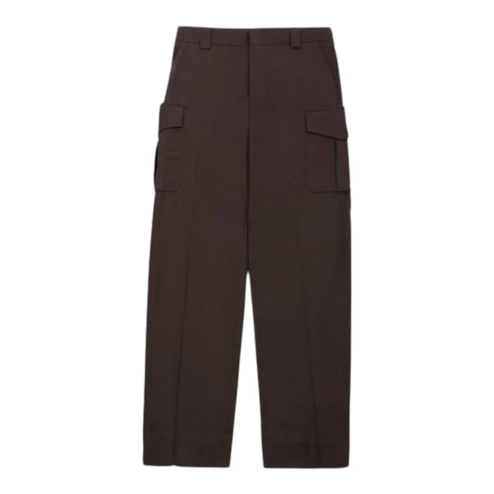 Blauer Pants Men 38 Chocolate Brown Side Pocket Rayon Cargo Uniform Unhemmed P15